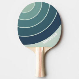 Ocean Green Nostalgic Circle Stripe with Name Tischtennis Schläger