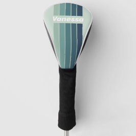 Ocean Green Nostalgic Pin Striped with Name Golf Headcover