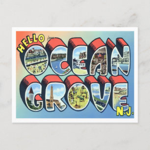 Ocean Grove, New Jersey Große Buchstaben Postkarte