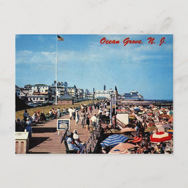 Ocean Grove, NJ, Boardwalk, 1962 Vintag Postkarte (Vorderseite)