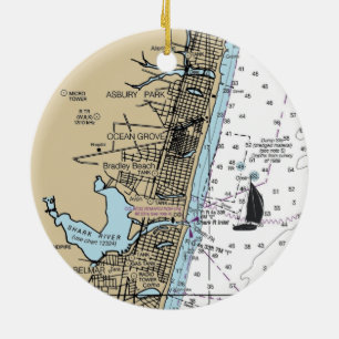 Ocean Grove NJ Chart Keramik Ornament