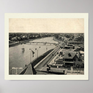Ocean Grove NJ, Panorama, im Vintage-Stil Poster