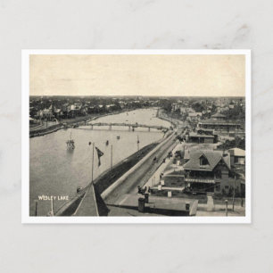Ocean Grove NJ, Panorama, Vintage Stil Postkarte