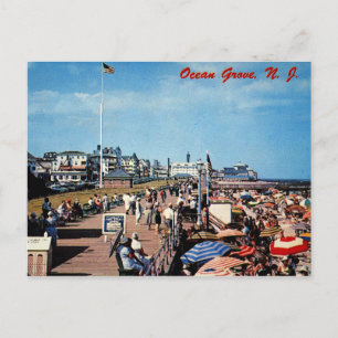 Ocean Grove, NJ, Strandpromenade, 1962 Vintage Postkarte