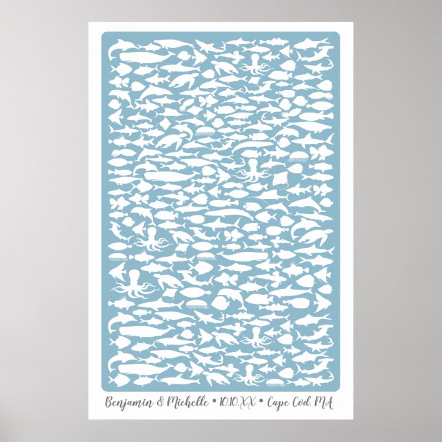 Ocean Guest Book Poster - 250 Plätze (Vorne)