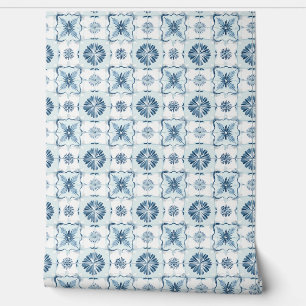 Ocean Harmony Tiles Petite - Weich Aquamarin, weiß Tapete