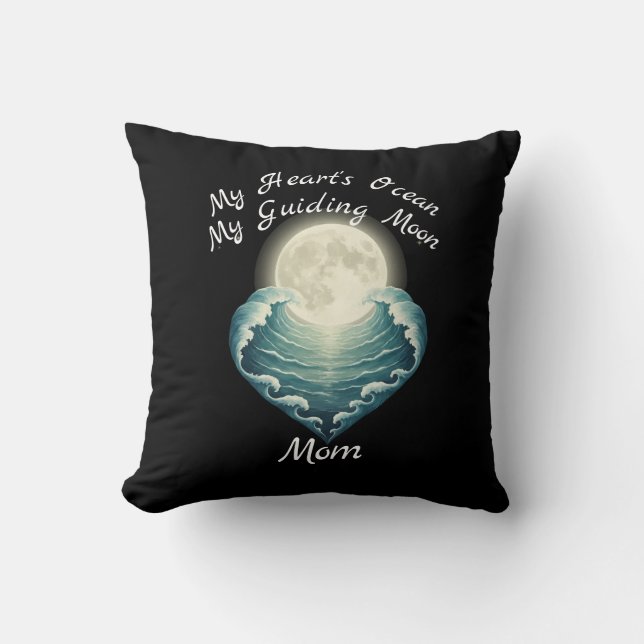 Ocean Heart Guiding Moon Mom Kissen (Vorderseite)