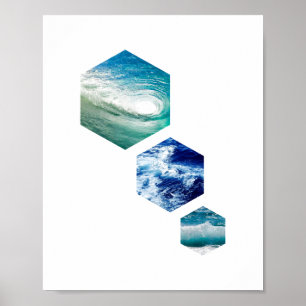 Ocean Hex Poster