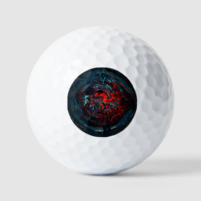 Ocean Inferno Rotes Glow Golfball (Vorderseite)