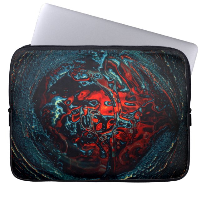 Ocean Inferno Rotes Glow Laptopschutzhülle (Vorderseite)