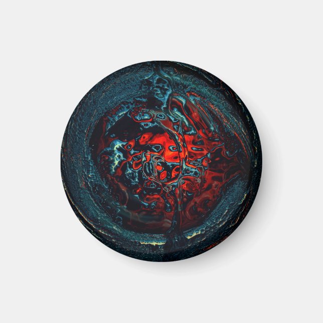 Ocean Inferno Rotes Glow Magnet (Vorne)