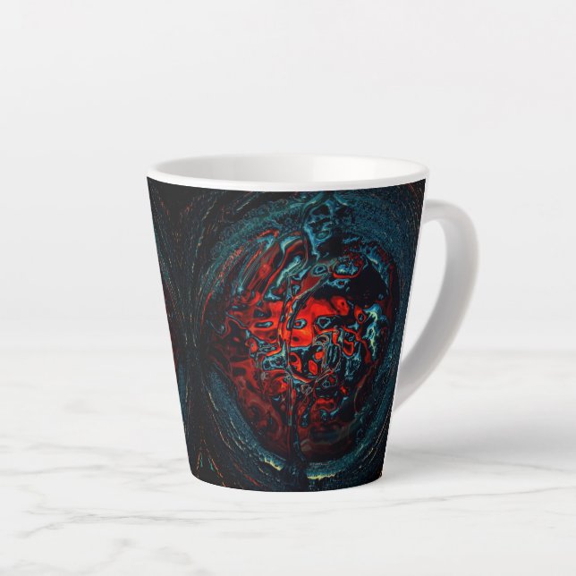 Ocean Inferno Rotes Glow Milchtasse (Rechte Ecke)