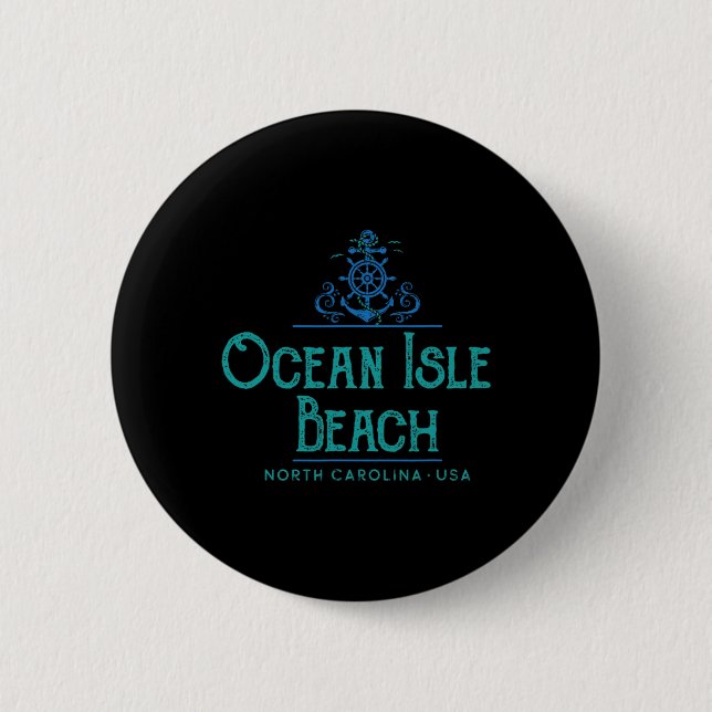 Ocean Isle Beach North Carolina Schifffahrtsdesign Button (Vorderseite)