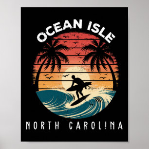 Ocean Isle Beach North Carolina Surfbrett Wellen S Poster