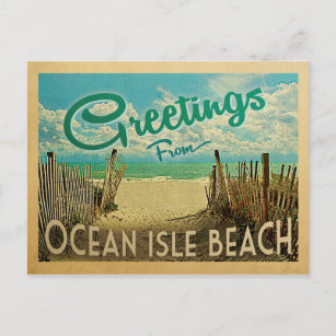 Ocean Isle Beach Vintage Reisen Postkarte