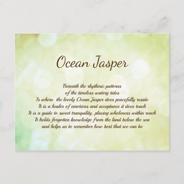 Ocean Jasper Crystal Healing Design Postkarte (Vorderseite)
