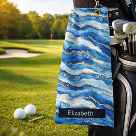 Ocean Jeweled Agate Personalized Golfhandtuch