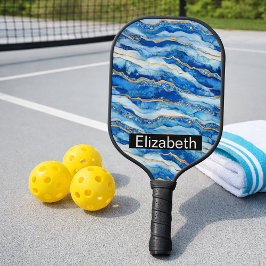 Ocean Jeweled Agate Personalized Pickleball Schläger