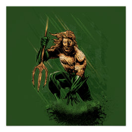 Ocean King Trident Warrior Dynamic Comic Art Poster