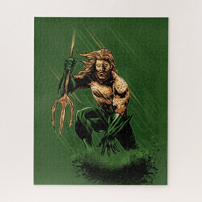 Ocean King Trident Warrior Dynamic Comic Art Puzzle (Vertikal)