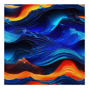 Ocean Lava "Aquaflame" Poster