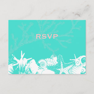 Ocean Liebe Aquamarin Künstlerisch Seashells Beach RSVP Karte