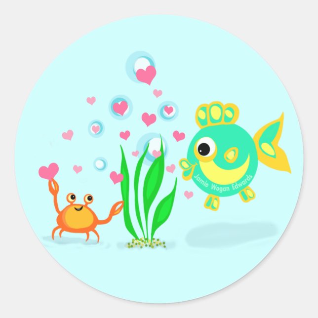 Ocean Liebe Beach Stickers (Vorderseite)