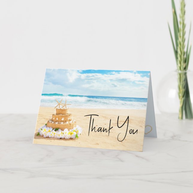 Ocean Liebe Beach Wedding Waves Dankeskarte (Vorderseite)