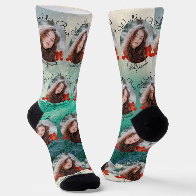Ocean Liebe - Benutzerdefiniertes Foto Socken (Gewinkelt)