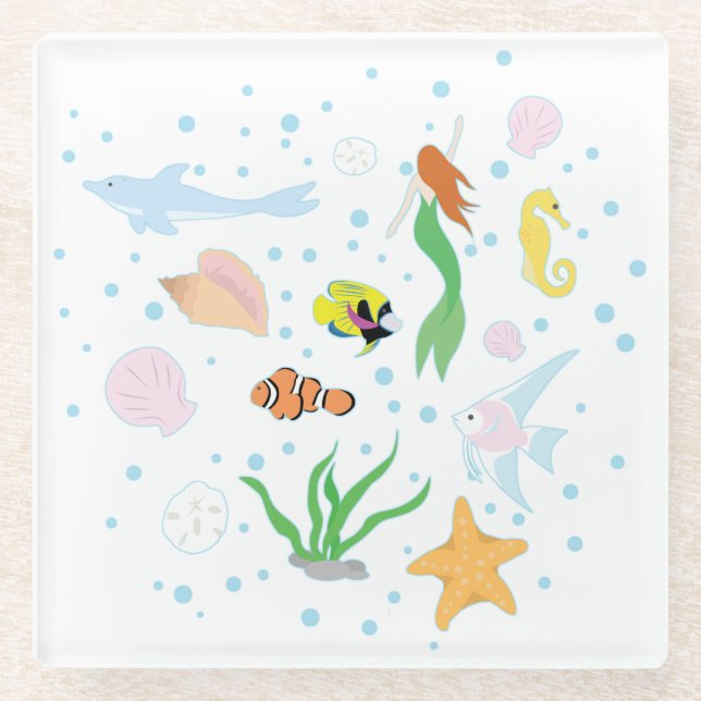 Ocean Life Glasuntersetzer (Vorderseite)