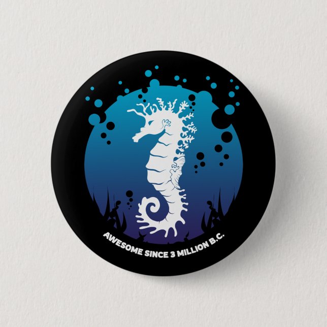 Ocean Life Graphic Design - Seepferde Button (Vorderseite)