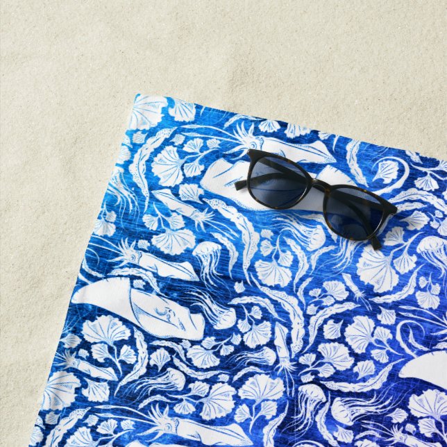 Ocean Life Manta Ray Monogram Beach Handtuch (Beispiel)