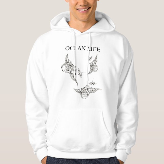 OCEAN LIFE-Mantarochen Hoodie (Vorderseite)