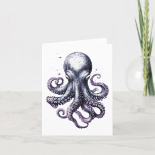 Ocean Life Octopus Greetings Card Dankeskarte