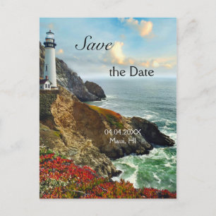 Ocean Lighthouse Save the Date Postkarte