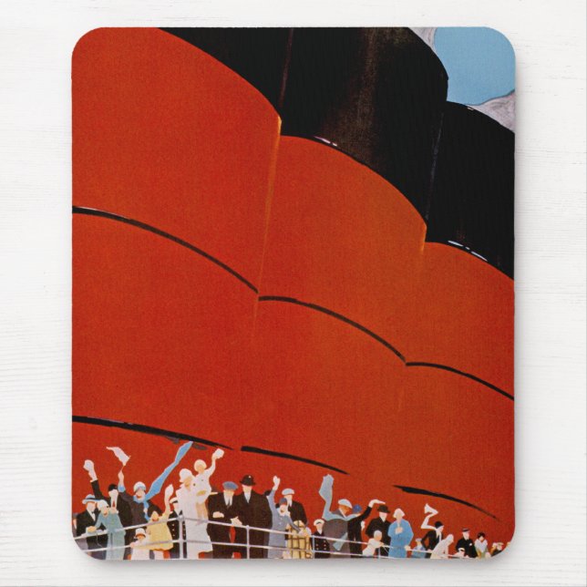 Ocean Liner Bon Voyage Mousepad (Vorne)
