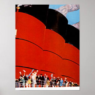 Ocean Liner Bon Voyage Poster