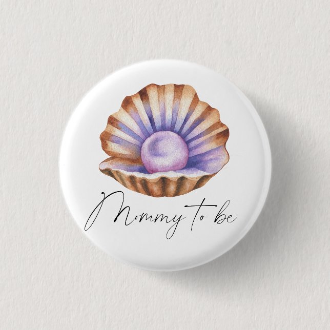 Ocean Little Pearl Under The Sea Baby Shower Button (Vorderseite)