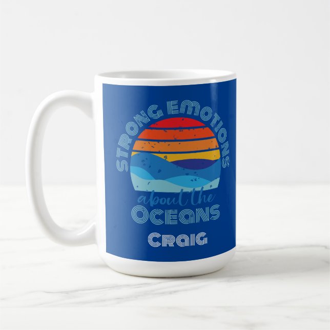 Ocean Lover Vintag Sunset Personalisiert Kaffeetasse (Links)