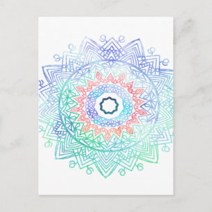 Ocean madala. Aqua Blue Pink Postkarte