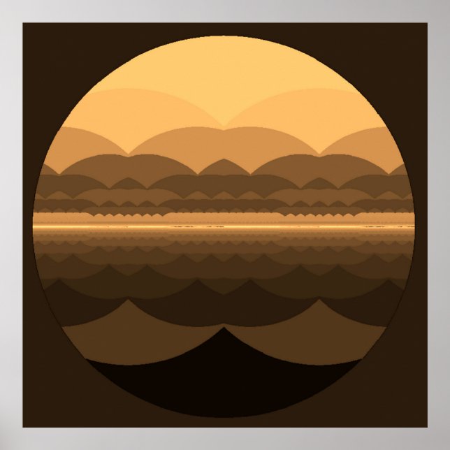 Ocean Mandala. Fraktal Landscape Print. Poster (Vorne)