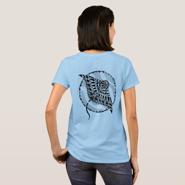 Ocean Manta Ray Tribal T-Shirt (Schwarz voll)
