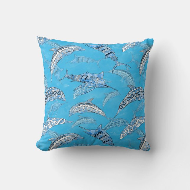 Ocean Marine Animals Dolphins Marlins Kissen (Vorderseite)