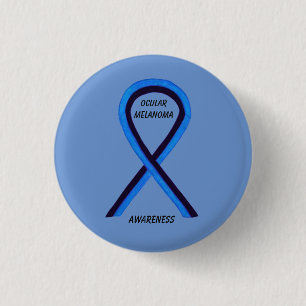 Ocean Melanoma Awareness Ribbon Angel Custom Butto Button