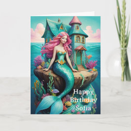 Ocean Mermaid Happy Birthday  Karte