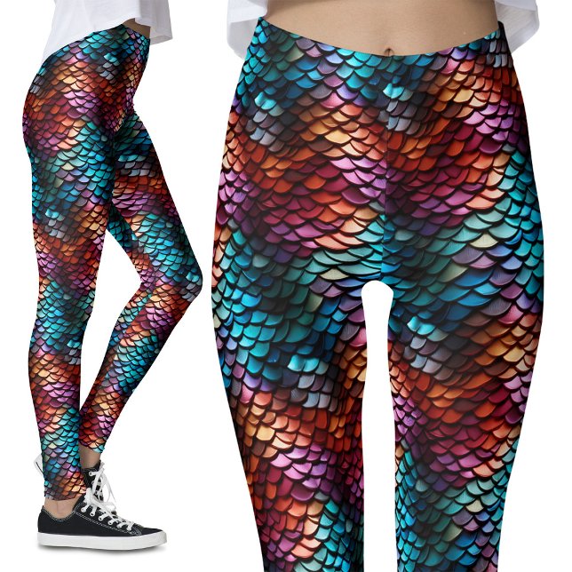 Ocean Mermaid Schwanz Scales Fisch Kostüme Party Leggings (Von Creator hochgeladen)