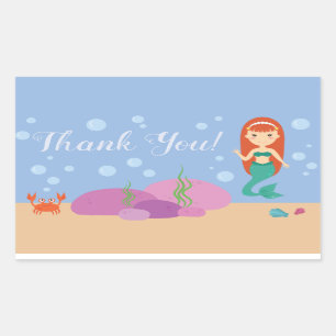 Ocean Mermaid Sprichwort danke Unterwasseraufklebe Rechteckiger Aufkleber