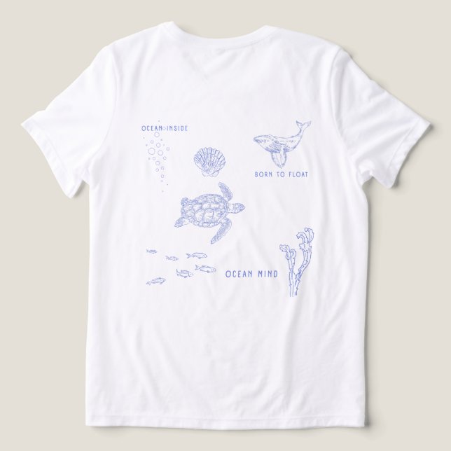 Ocean Mind – Geboren zum Schweben Tri-Blend Shirt (Design Rückseite)