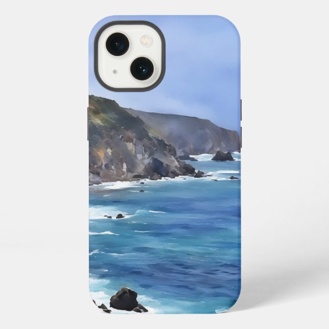 Ocean Mountains Beach Art Phone Case iPhone Hülle (Rückseite)