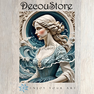 Ocean Muse – Liberty Style Sea Portrait Decoupage Seidenpapier